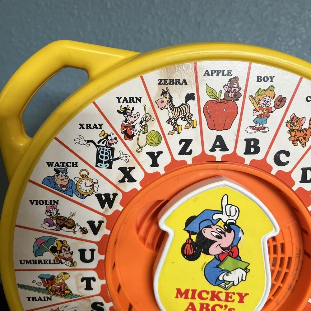 Vintage 1989 Mattel Disney See 'N‎ Say Mickey Mouse ABC's Learning Toy Works!
